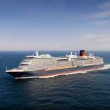 Cunard cruise ship sailing at sea